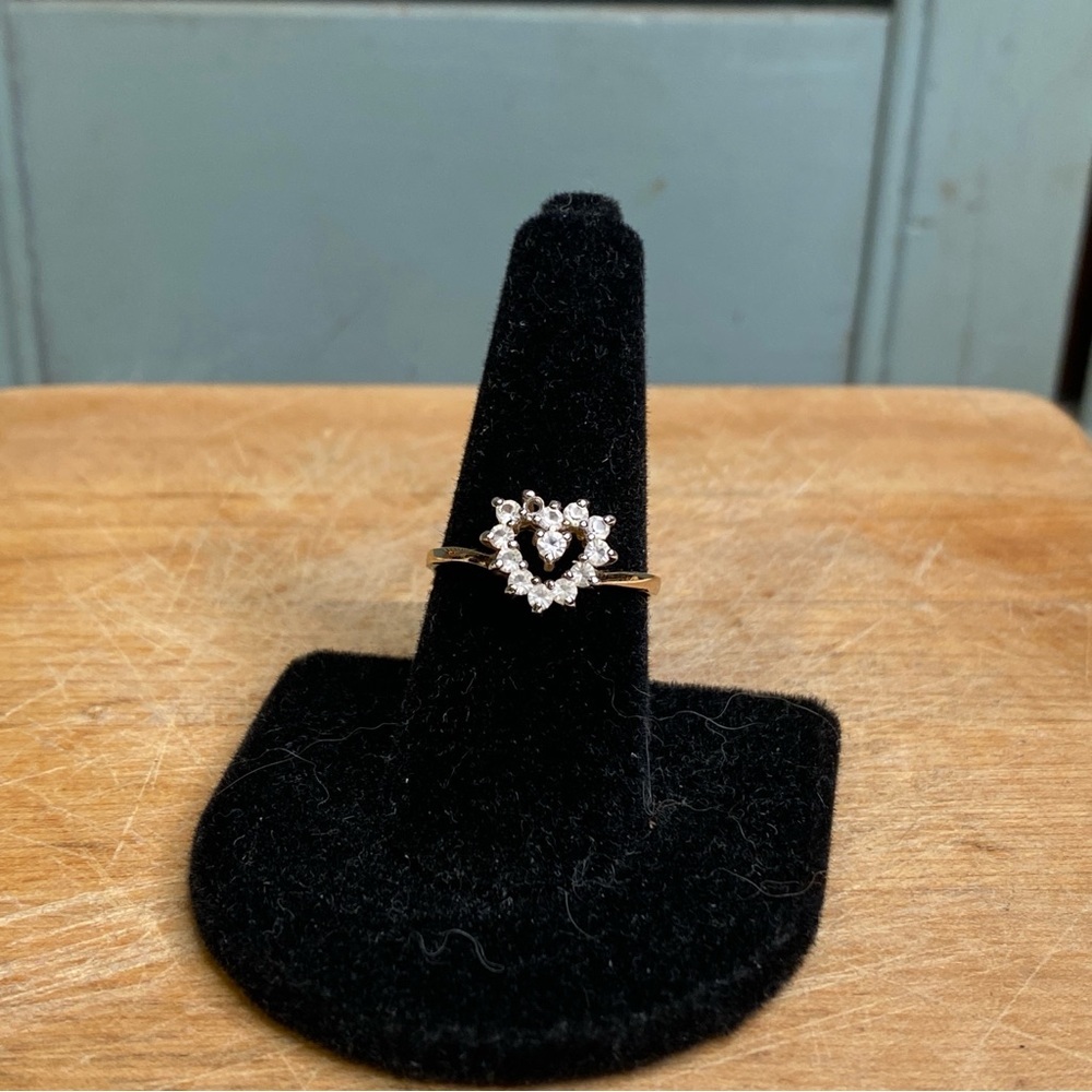 14KT Gold Filled Cubic Zirconia Heart Ring Size 8.75